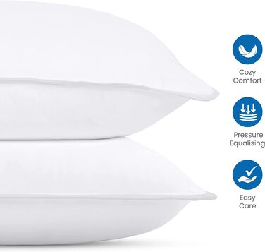 Utopia Bedding Pillow Set (2-Pack), 40 x 80 cm Sleeping Pillow, Breathable and Soft Pillow (White) 40x80 cm (2 Pack) White 2
