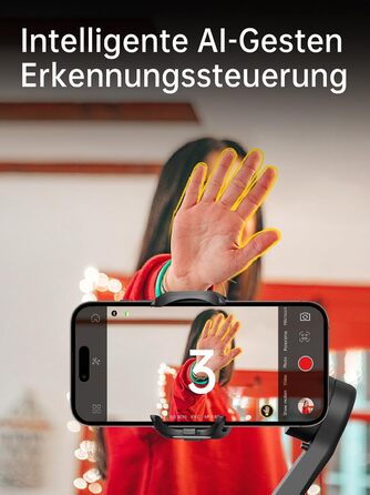 Стабілізатор для смартфона AOCHUAN 3-осьовий, складний, з фокусним колесом, для iPhone та Android, Smart XE