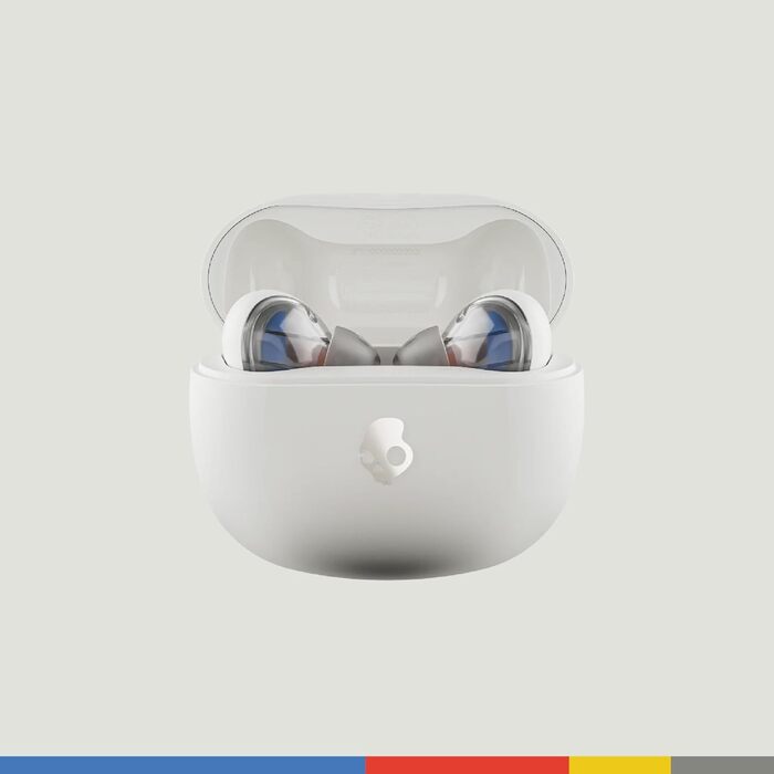 Навушники Skullcandy In-Ear Wireless з активним шумозаглушенням, 27 годин роботи від акумулятора, мікрофоном, сумісні з iPhone, Android та Bluetooth-пристроями (Білий, Rail)