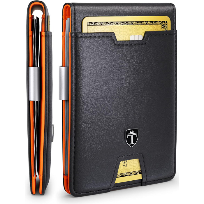 Чоловічий гаманець TRAVANDO New York з кліпсою для грошей, RFID захистом, slim дизайн, чорний