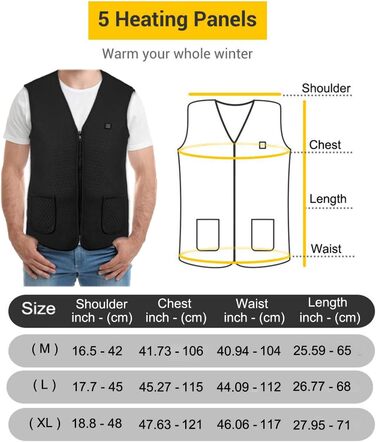 Електрична гріюча жилетка для чоловіків та жінок, USB, 10000mAh, для зими, активного відпочинку, катання на снігоходах, мотоциклів, полювання, чорна XL