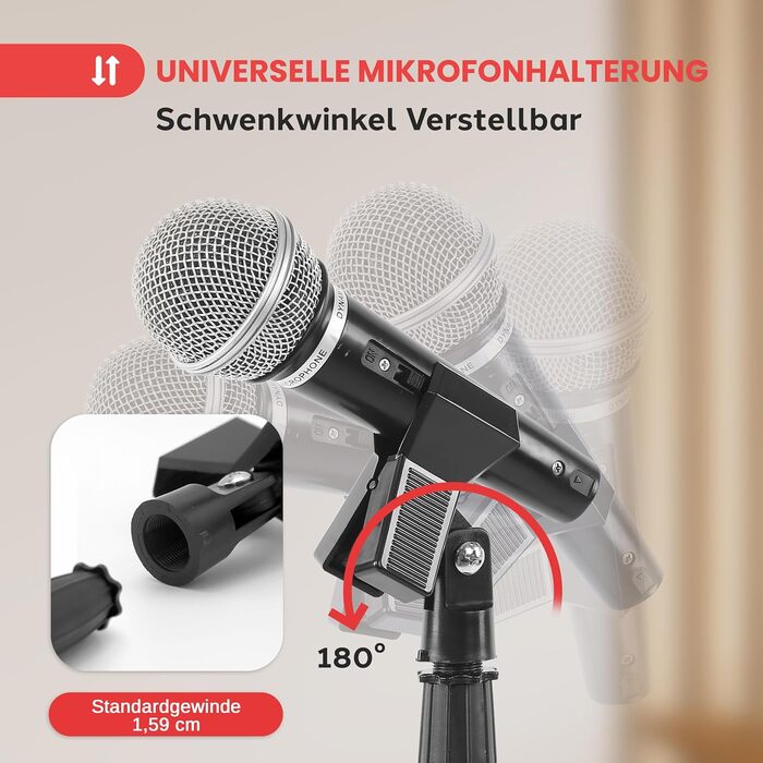 Підставка для мікрофону Pyle, універсальна, регульована висота 85-153 см