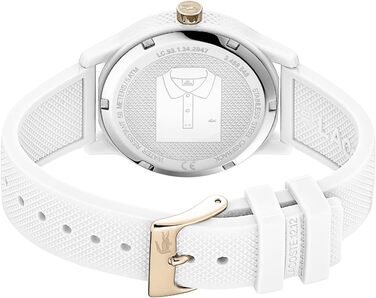 Аналоговий кварцовий годинник Lacoste 12.12 унісекс із силіконовим ремінцем Petit Piqué, спортивний стиль
