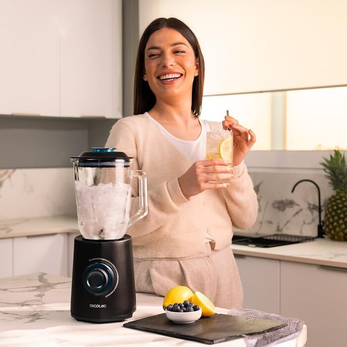 Cecotec Power Black Titanium Stand Mixer 1300Max - 1300W, 2 Speeds, Titanium Blades, 1.5L, Pulse Function, Ice Crusher