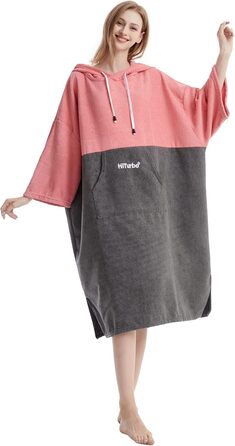 Hiturbo Surf Towel Poncho Changing Aid - Men's and Women's Changing Robe Bath Poncho Changing Helper Surfing Beach