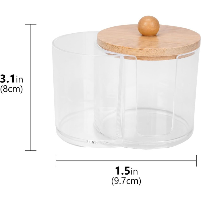 Організатор для ватних паличок та дисків, прозорий, для ванної кімнати