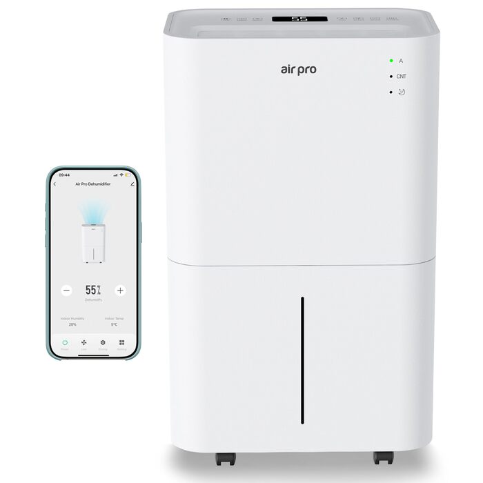 Електричний осушувач повітря Air Pro 20L - портативний, для спальні, підвалу, гаража, кухні. З таймером та режимом сну. Білий