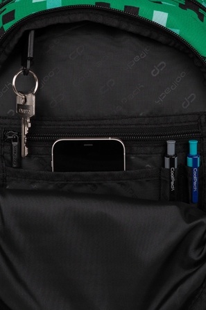 Багатовідсіковий шкільний рюкзак CoolPack, чорний з зеленим, 19 л