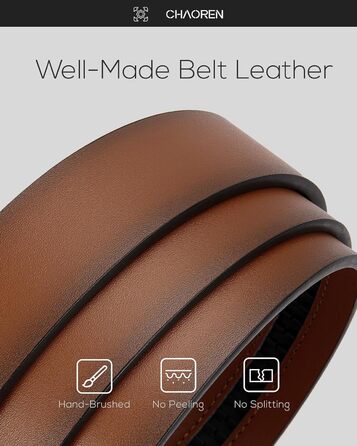 Чорний шкіряний ремінь CHAOREN для чоловіків з автоматичною пряжкою, 35 мм, без отворів, розмір 90-100 см, для ділового костюма