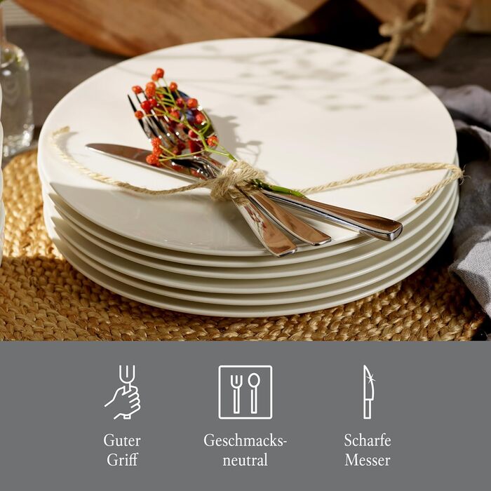 vivo by Villeroy & Boch Group - Voice Basic Cutlery Set, 30-piece, for up to 6 people, stainless steel, rust-proof, dishwasher-safe