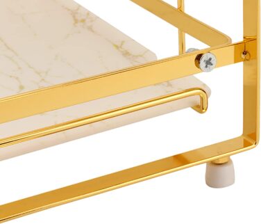 Wall-mounted bathroom shelf with 2 tiers, desk storage shelf for bedroom, kitchen, living room, bathroom, countertop, Nizer for enhanced Nizer and space-saving, gold