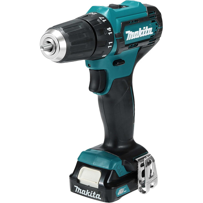 Акумуляторний дриль-шурупокрут Makita DF333DSAE 12V, 2.0Ah, 2 акумулятори + зарядний пристрій у транспортному кейсі, чорний/синій