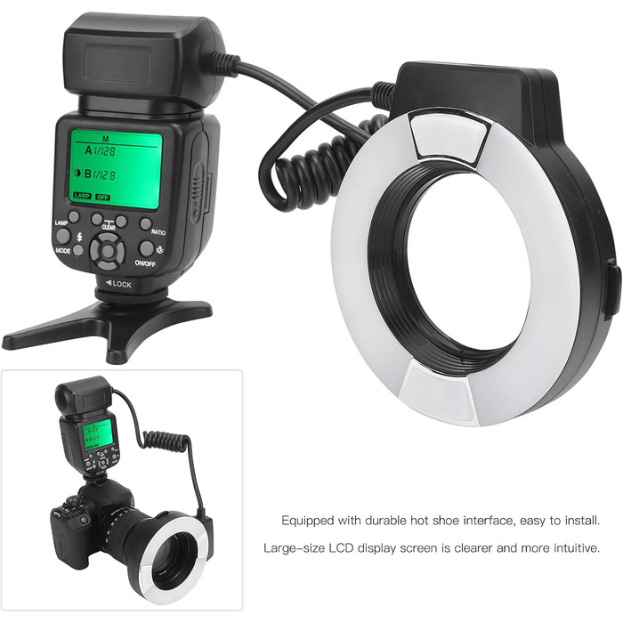 LED кільцева лампа Ringblitz з TTL та автофокусом для камер Nikon D7100, D7000, D5200, D5000, D3200, D3100, D90, D300S, D600