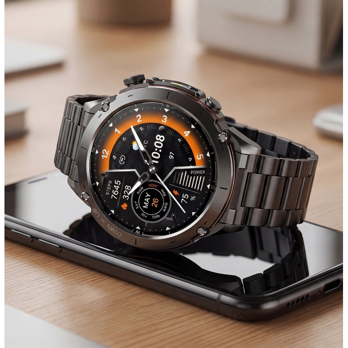 Смарт-годинник Lazird зі вбудованим GPS, акумулятором 730 мАг, ліхтариком та барометром, чорний