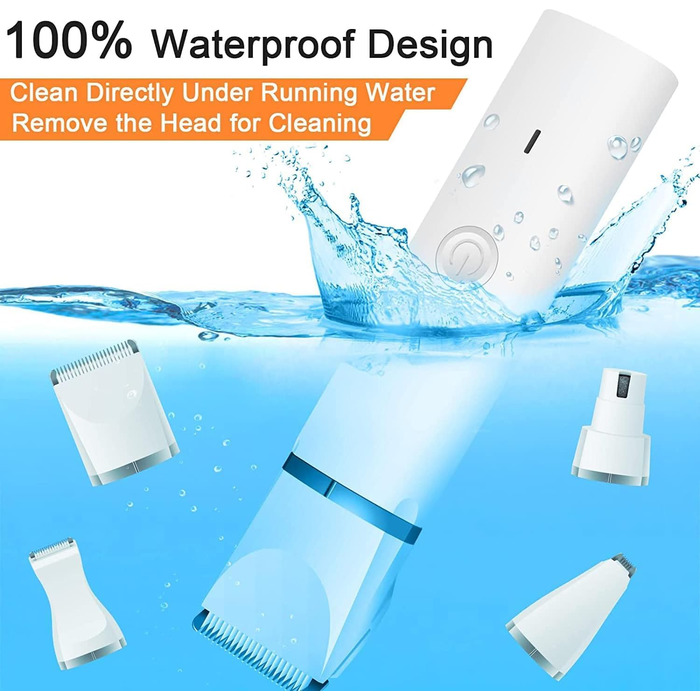 Триммер для собак Pw Trim Pro: тихий, водонепроникний, для догляду за лапами, очима, вухами, обличчям та тілом (набір)