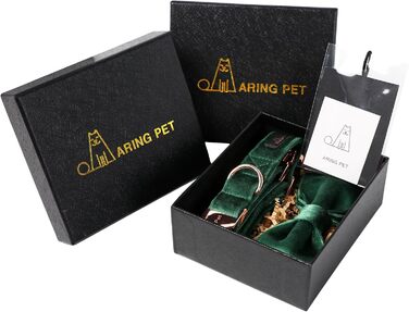 Елегантний ошийник для собак Aring з бантиком, темно-зелений, регульований, з м'якого велюру, подарунок для дівчаток та хлопчиків