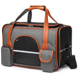 Транспортна сумка для кота/собаки до 8 кг, складана переноска для середніх та маленьких тварин, підходить для подорожей (літак, авто, поїзд), з ременем, переноска-сумка