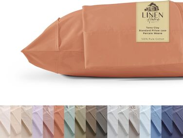 Наволочки з перкальної бавовни 100%, King Size, 2 шт., прохолодні та міцні, 51x102 см, однотонні, Tera Clay