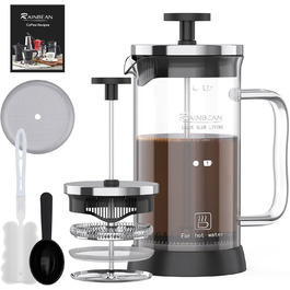 Френч-прес RAINBEAN 350 мл: нержавіюча сталь, скло, для приготування кави