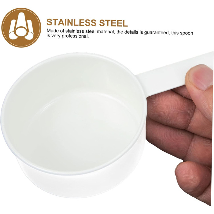 Cabilock 4 Sets Stainless Steel Measuring Spoons Gadgets Sifter Labels Kitchen Machine Cookware Measuring Cups Spoons For Coffee Powder Measuring Spoons For Stainless Steel White 4 Pieces * 4