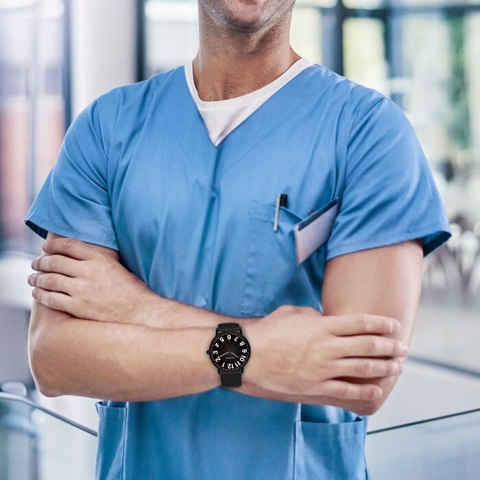 Жіночий годинник Flache з кварцовим механізмом, аналоговий дисплей, шкіряний/силіконовий ремінець, дата, 39 мм, чорний