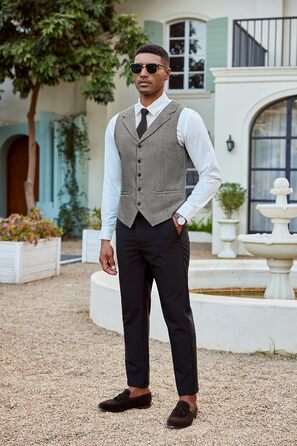 Жилет чоловічий COOFANDY, вузький крій, лаконічний дизайн, сірий