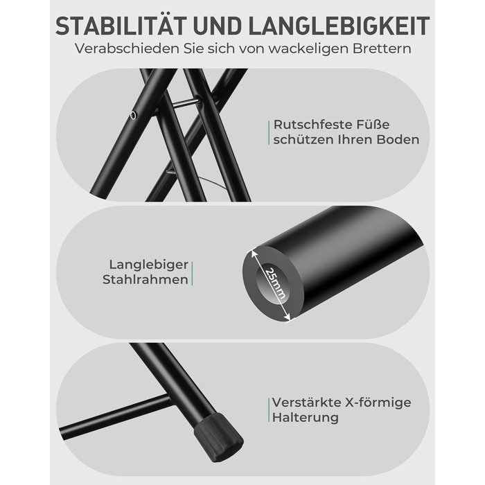 Прасувальна дошка LyriFine 2-в-1 для прасування з парою та звичайного прасування, стабільна, зелена