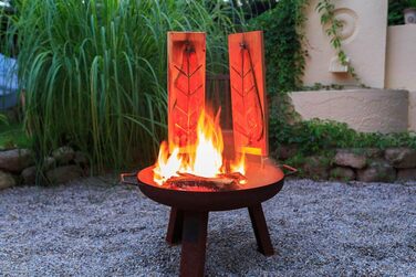 Cedar Grilling Board with Stainless Steel Holder - Durable Larich Wood, 500x175x20mm - Compatible with Fire Pits