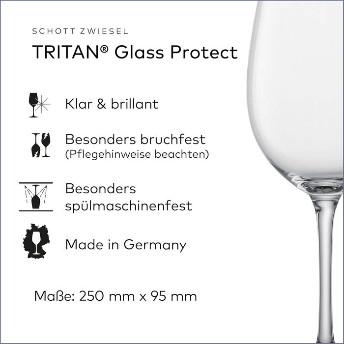 Набір келихів для білого вина Schott Zwiesel Classico (6 шт.), німецька якість, Tritan-кристал, безпечно мити в посудомийній машині