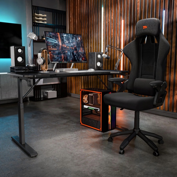 Ігровий стіл VECTOR з регулюванням висоти 56-79 см, 120x60 см, чорний, Trex