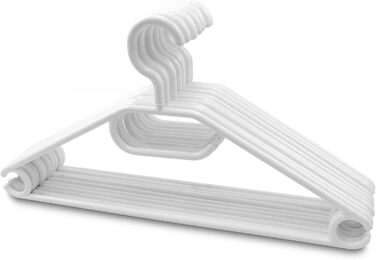 Plastic Clothes Hangers, Swivel Hook – Black + White/White, 100 Pieces