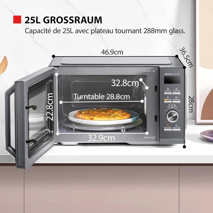 Мікрохвильова піч Toshiba MW2-MM20PF(BK) 20L, 800W, чорна | З функцією розморожування та LED-підсвічуванням