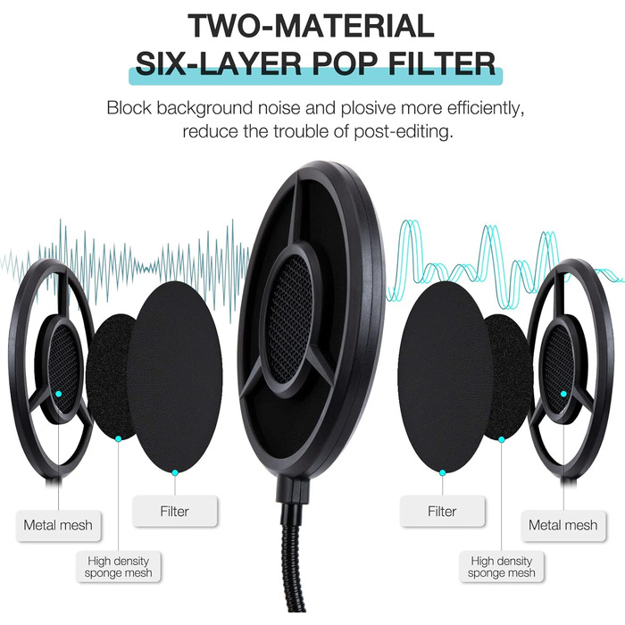 Кріплення для мікрофона HyperX QuadCast/ProCast YOUSHARES (PS-T7) з поп-фільтром, професійний штатив-кріплення для мікрофону, червоний