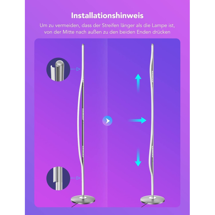 Govee LED-лампа RGBIC для дому, з Wi-Fi, димування, сумісна з Alexa та Google Assistant, 16 мільйонів кольорів, 58 режимів, музичний режим, DIY для ігор та сну (срібна, 1 шт.)