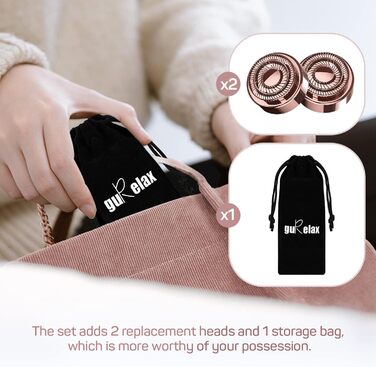 Електричний епілятор для обличчя для жінок, 2 змінні насадки, безболісний, для щік та підборіддя, білий