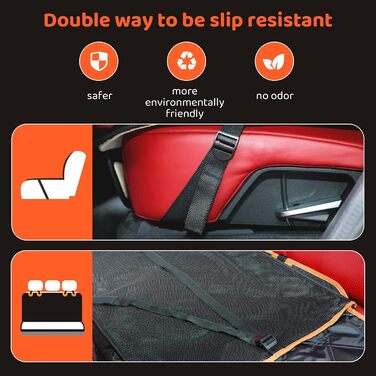 Автоматичний килимок для собак у машину, 135x148 см, чорний з вентиляційною сіткою, захист бокових панелей, вологостійкий