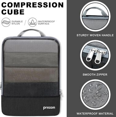 Набір компресійних органайзерів для подорожей (4 шт, чорний)