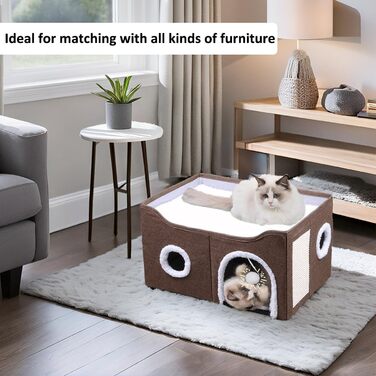 Кігтеточка-будиночок для котів Ernan Katzenhöhle, коричнева, середнього розміру