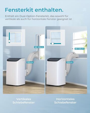 Мобільний кондиціонер 9000 BTU з вихідним шлангом | 4-в-1 | Тиха робота <48 dB | Digital display + пульт | Комплект для встановлення у вікно | Таймер 24h | Для приміщень до 25 м² (12000 BTU)