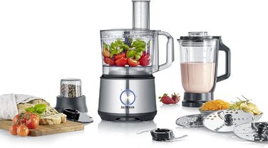 SEVERIN Multifunctional Food Processor for kneading, mixing, grating, shredding, grinding, and more. Food processor with extensive accessories, high-quality multi-grinder, KM 3892 Multifunction: kneading, mixing, grating, shredding, grinding, and more.