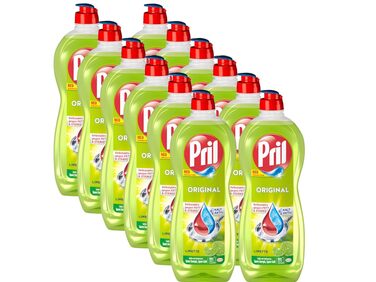 Засіб для миття посуду PRIL Original Limette з високою жиророзчинною здатністю, аромат лайма, 675 мл (набір 12 шт)
