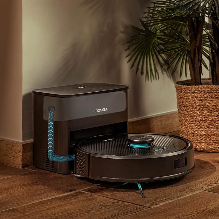 Робот-пилосос та робот-мийник Cecotec Conga Y50 X-Treme з автопорожненням. Лазерна навігація, потужність всмоктування 5000Pa, база з баком 3л, мультифункціональна щітка, керування через додаток