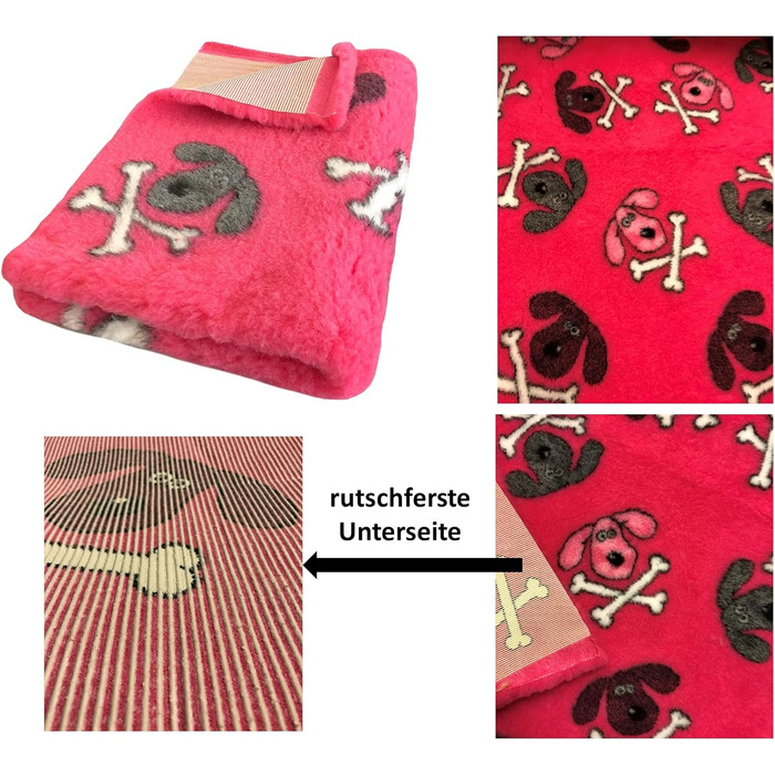 Килимок для собак Elropet Premium 30mm: антиковзаючий, для маленьких та великих собак, Vet Bed, розміри S (80x50 см), колір рожевий