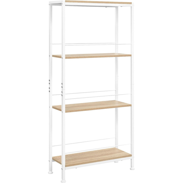 WOLTU 4-Tier Corner Shelf - White Oak & White Finish