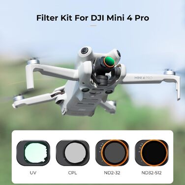 Набір фільтрів K&F Concept Mini 4 Pro: ND, CPL, UV - 6 шт. (ND2-32, ND32-512, CPL, UV) для DJI Mini 4 Pro