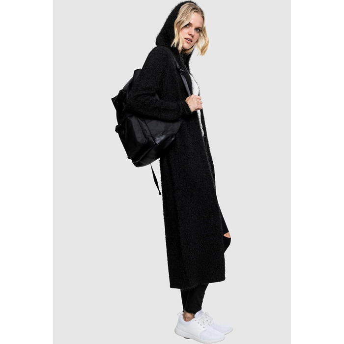 Кардиган жіночий Urban Classics з капюшоном та пір'ям, чорний