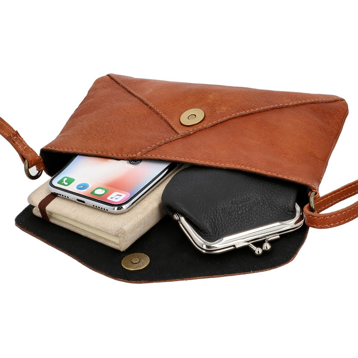 Сумка Gusti Leder Karisma Vintage – шкіряна сумка-листоноша коричневого кольору з магнітним закриттям та регульованим ремінцем