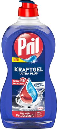 Засіб для миття посуду Pril Kraft Gel Ultra Plus, гель для ручного миття з високою жиророзчинною здатністю, 450 мл, 6 шт