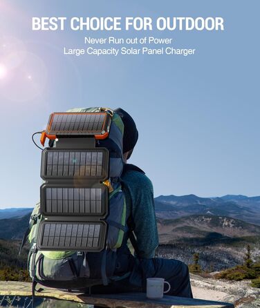 Powerbank BLAVOR 20000mAh з сонячною панеллю, USB-C PD 18W, для зарядки телефону та планшета, Orange