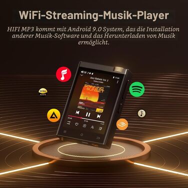 HiFi MP3 плеєр Oilsky 80GB з Android 9.0, Bluetooth та WiFi, цифровий аудіоплеєр з підтримкою DSD512 та Spotify, 2.8